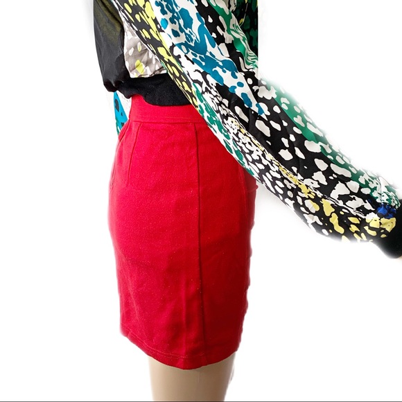Forever 21 Red Mini Skirt Size S/P - Picture 6 of 7